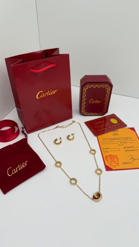 طقم ماركه حلق مع سنسال (cratier ) شامل الملحقات الاصليه